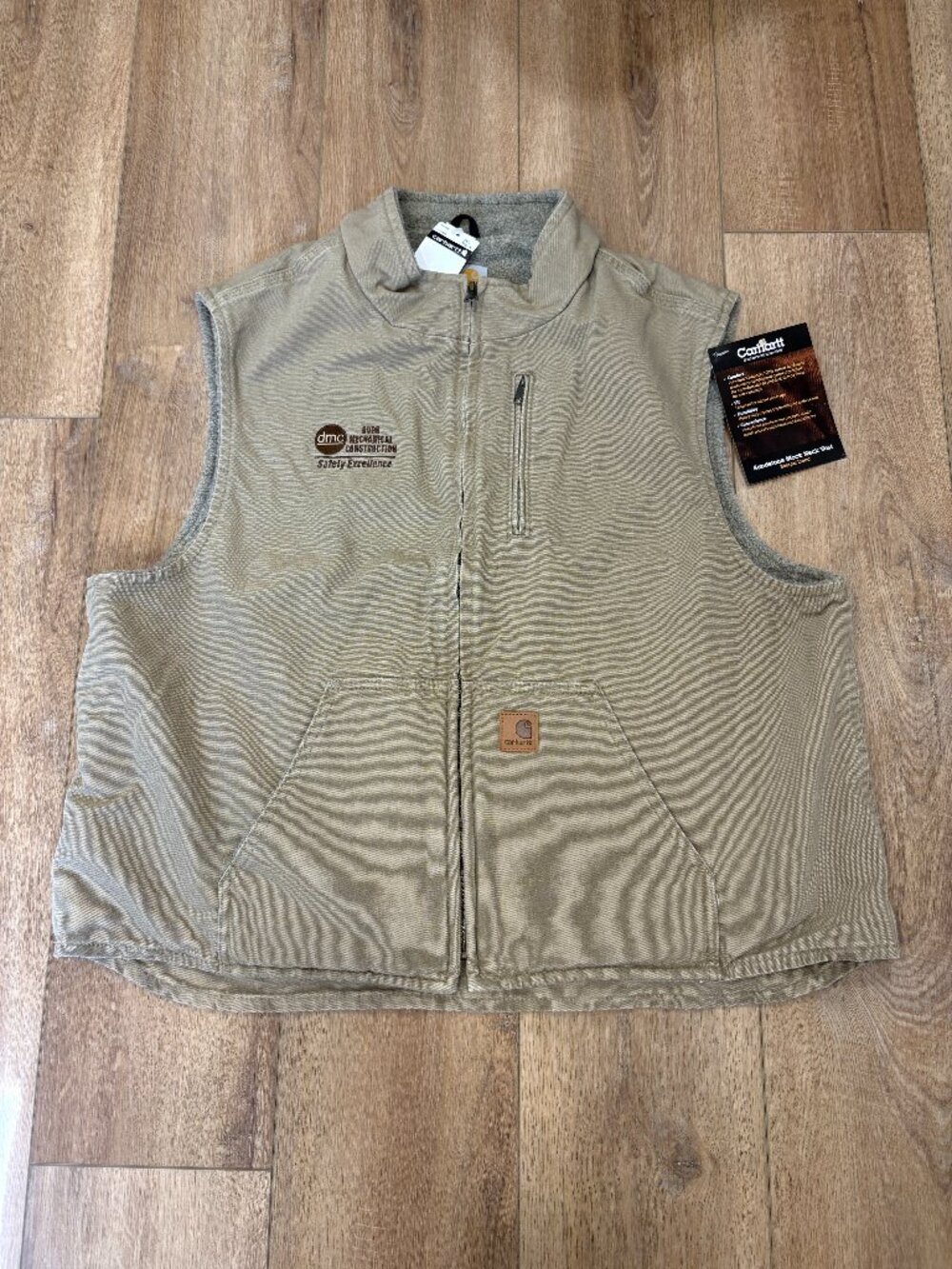 NWT 🌟 CARHARTT 🌟 SANDSTONE MOCK NECK DUCK CANVAS VEST SHERPA LINED SZ XXL 2XL